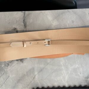 Lafayette 148 New York Vachetta Leather Obi Cream Belt